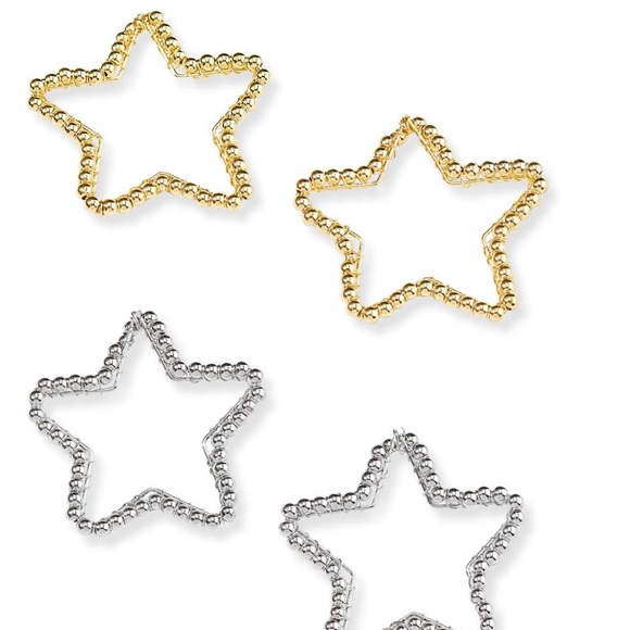 NWT BRIGHT STAR LIGHTWEIGHT SILVER EARRINGS SPECIAL VALENTINE GIFT IDEAS - Picture 12 of 13